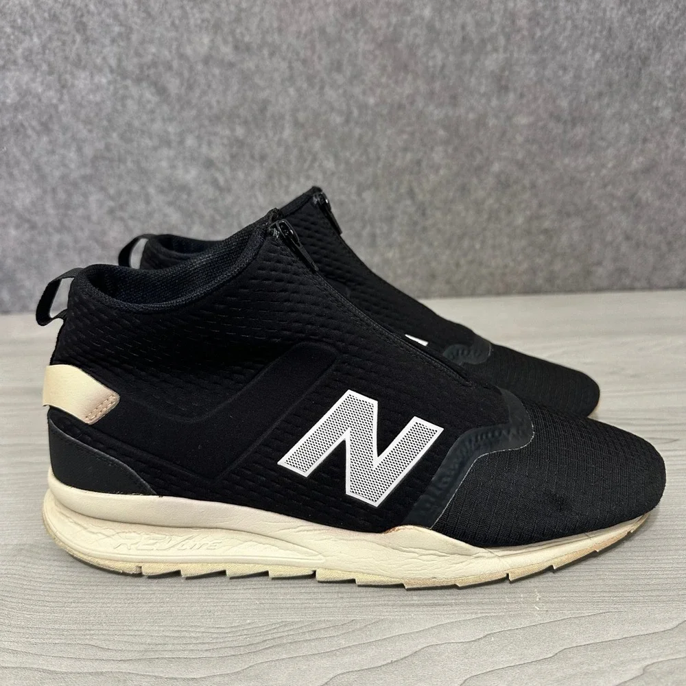 New‎ Balance 247 Mid Mens 10.5 Black Zip Up Lifestyle Sneakers Shoes Comfort